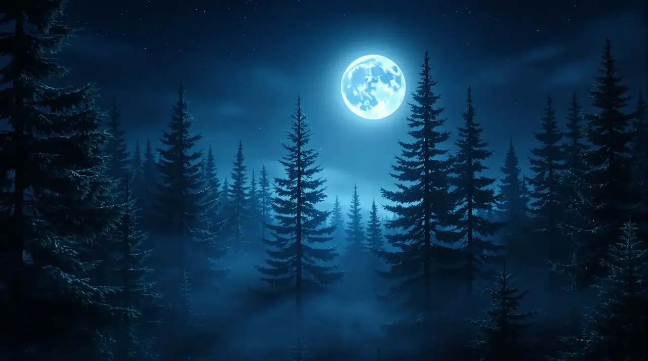 橘子影院 月夜杉林主题背景
